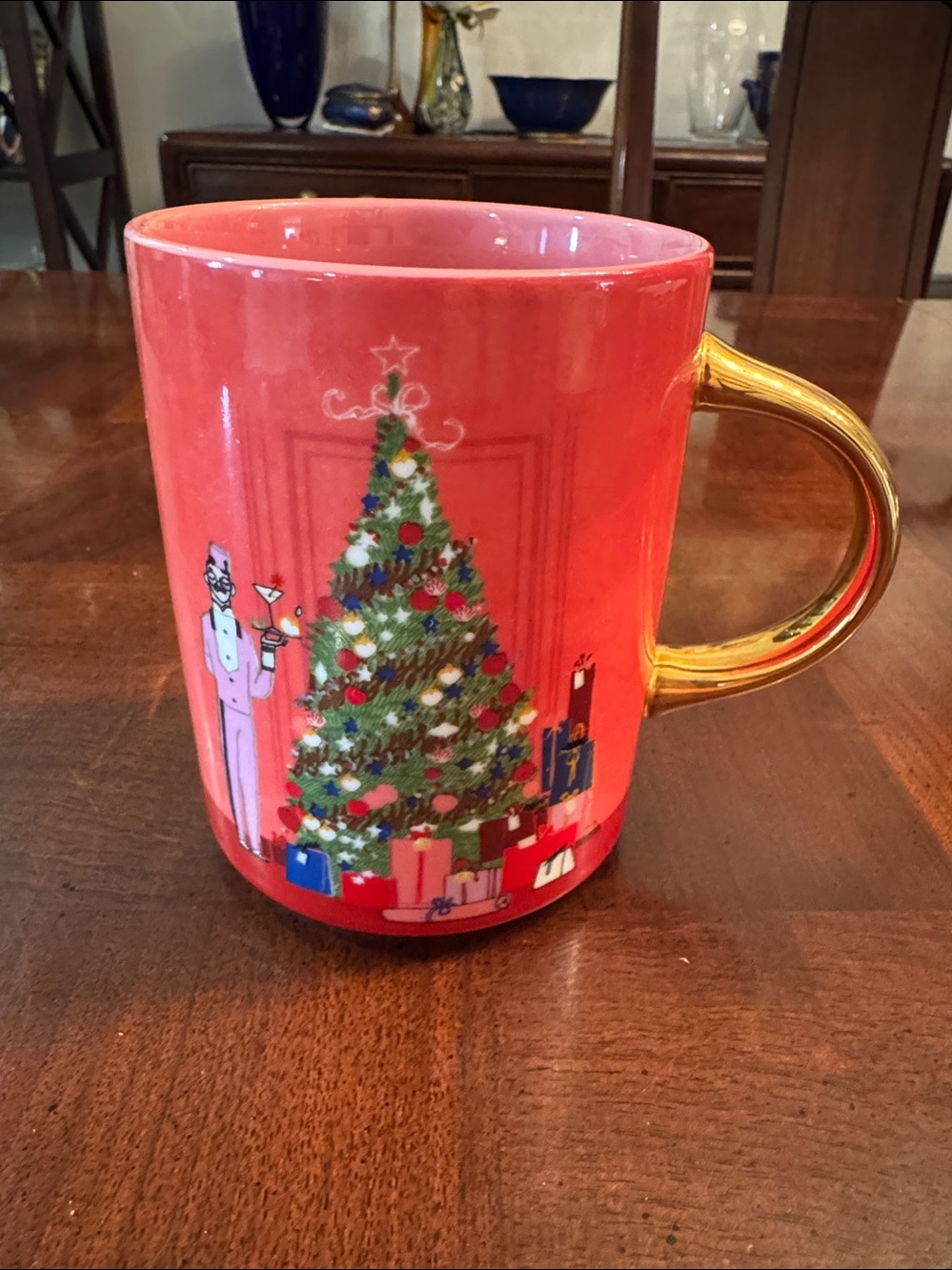 Indigo Vincent Moustache Le Grand Hotel Christmas Holiday Coffee Tea Mug Cup